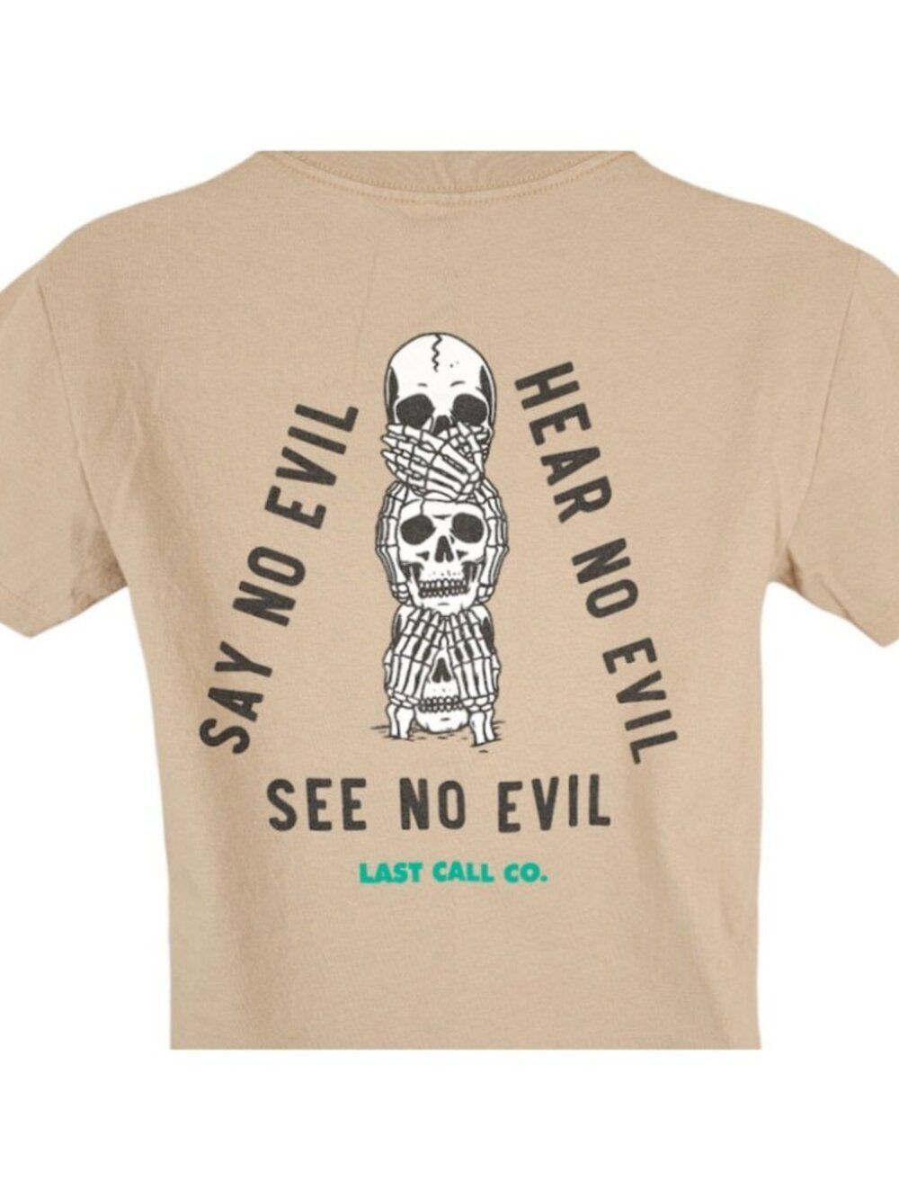 See No Evil T Shirt Mens Size Small Beige Say No Evil Hear No Evil Last Call Co